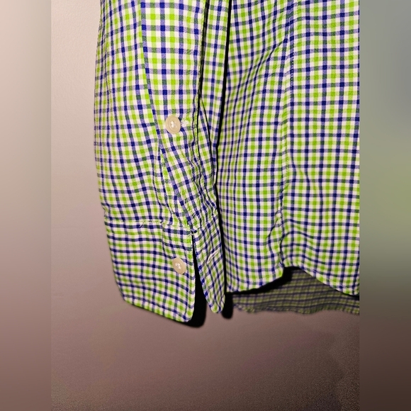 Polo Ralph Lauren Green Blue Check Men's Classic Fit Button Down Shirt Sz Medium - Picture 5 of 7